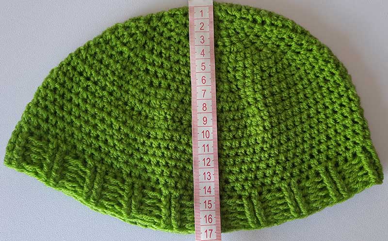 gorro en crochet altura