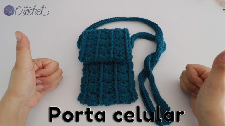 porta celular en crochet