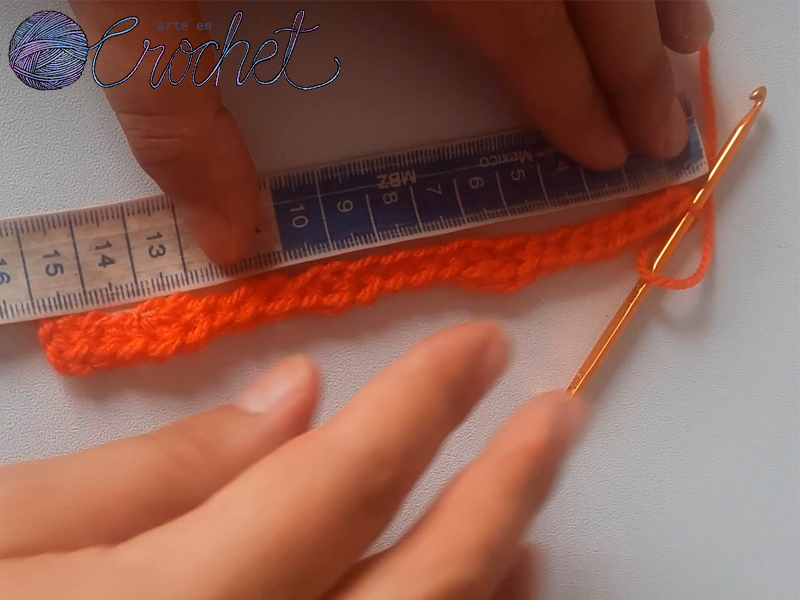 primera fila de 15 cm calabaza a crochet tejido recto