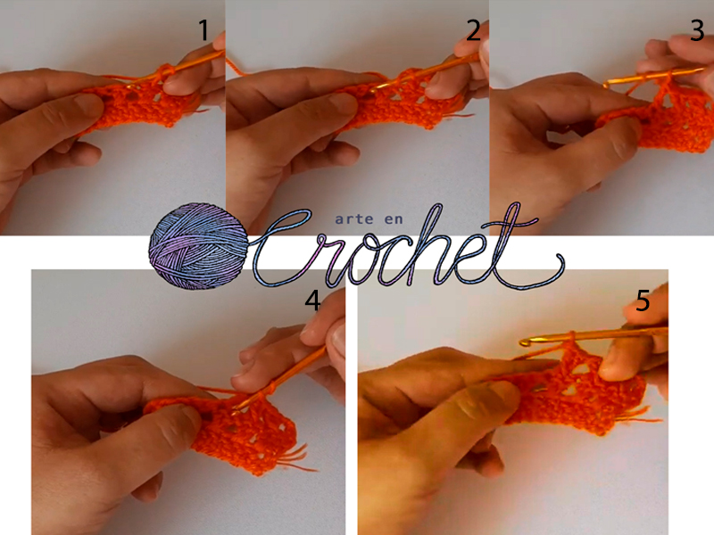 punto alto cruzado a crochet paso a paso