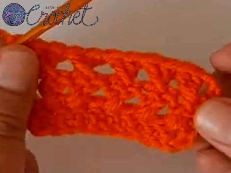 punto alto cruzado en crochet