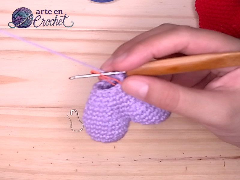 corazón a crochet paso a paso