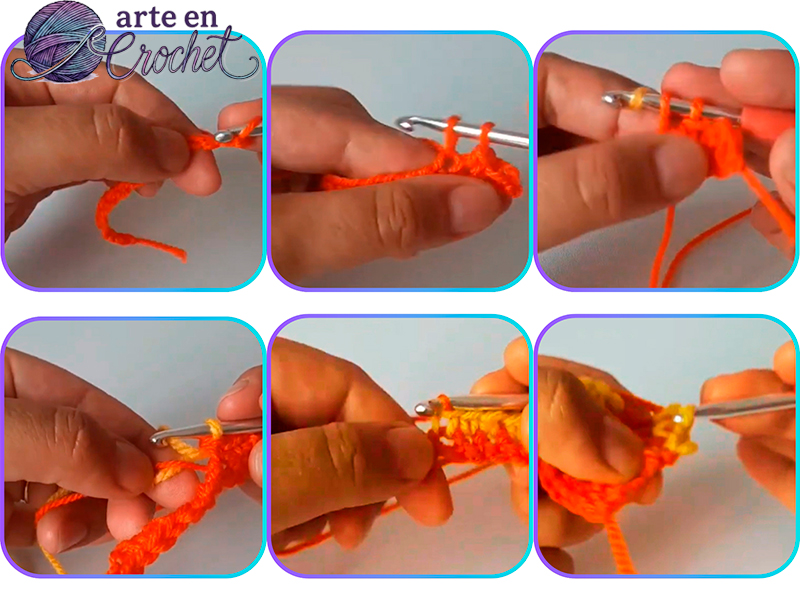 Cómo tejer la puntada ajedrez en crochet alternando dos colores