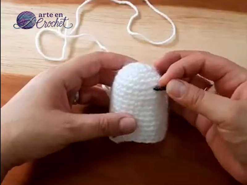 Cuerpo del fantasma amigurumi a crochet